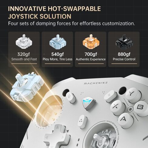 Machenike G5Pro V2 1000HZ Wireless Gaming Controller for NS/PC/iOS/Android with Charging Dock,PC Controller With Hot-Swappable Joystick,Optical Triggers,Optical Micro Switches,RGB Backlight in Kuwait