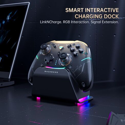 Machenike G5Pro V2 1000HZ Wireless Gaming Controller for NS/PC/iOS/Android with Charging Dock,PC Controller With Hot-Swappable Joystick,Optical Triggers,Optical Micro Switches,RGB Backlight in Kuwait