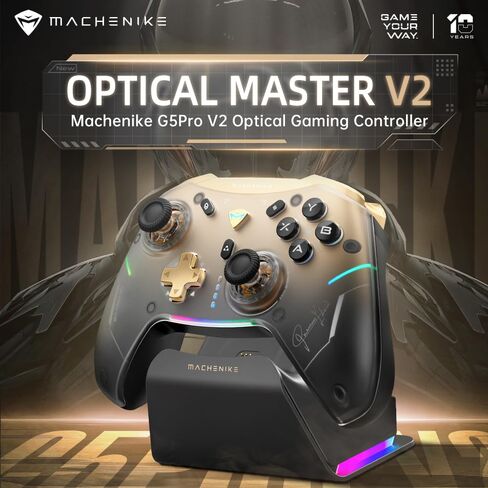 Machenike G5Pro V2 1000HZ Wireless Gaming Controller for NS/PC/iOS/Android with Charging Dock,PC Controller With Hot-Swappable Joystick,Optical Triggers,Optical Micro Switches,RGB Backlight in Kuwait