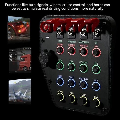 Multi-function 22 Programmable Buttons USB Simulation Racing Center Control For Logitech G27/G29/G920/G923 RS50/G Pro Steering Wheel; PC Button Box For PXN V99/ V10 Pro/V12 LITE/VD4 VD6 VD10 Truck ETS2 Hub in Kuwait