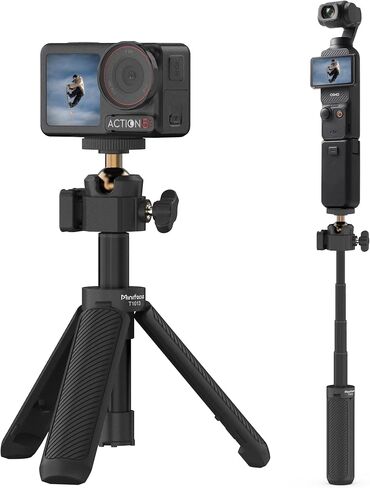 MINIFOCUS Extendable Mini Camera Tripod, 360° Ball Head with Cold Shoe, 4 Levels Adjustment Small Selfie Stick for Gopro Hero 13/12/11/10 DJI Osmo Pocket 4/3 Action 5 Pro insta360 X5/X4 in Kuwait
