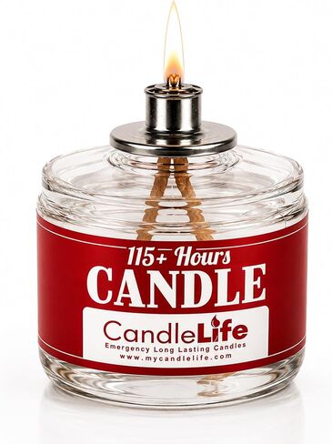 Candlelife 115-Hour Emergency Survival Candles - Long Burning, Unscented, Clean Burning Liquid Paraffin (Set of 6) for Blackouts, Camping, Fishing & Survival. in Saudi Arabia