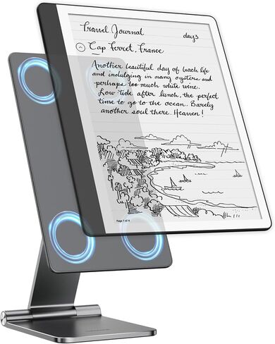 LULULOOK Magnetic Stand for Kindle Scribe 10.2''(2024/2022) Only, Aluminum Alloy Foldable Kindle Scribe Stand, Portable Travel-Friendly 360° Rotating Holder for Desk Reading Drawing in Kuwait