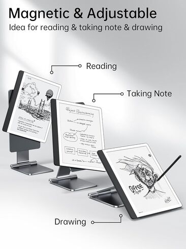 LULULOOK Magnetic Stand for Kindle Scribe 10.2''(2024/2022) Only, Aluminum Alloy Foldable Kindle Scribe Stand, Portable Travel-Friendly 360° Rotating Holder for Desk Reading Drawing in Kuwait