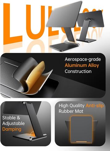 LULULOOK Magnetic Stand for Kindle Scribe 10.2''(2024/2022) Only, Aluminum Alloy Foldable Kindle Scribe Stand, Portable Travel-Friendly 360° Rotating Holder for Desk Reading Drawing in Kuwait
