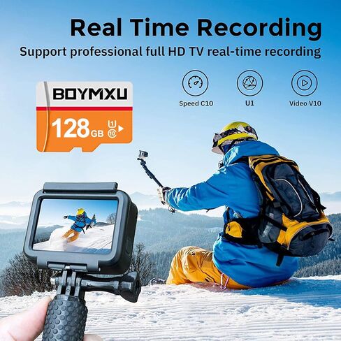 128GB BOYMXU TF Card with Adapter,High Speed Memory Card Class 10 TF Card Memory Card for Phone Camera Computer-Orange in Kuwait