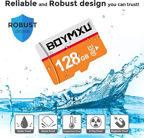 128GB BOYMXU TF Card with Adapter,High Speed Memory Card Class 10 TF Card Memory Card for Phone Camera Computer-Orange in Kuwait