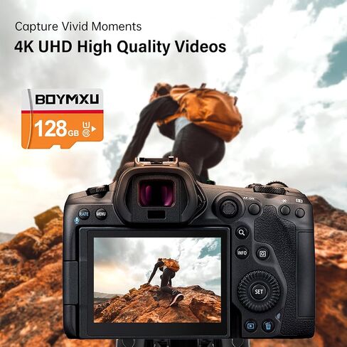 128GB BOYMXU TF Card with Adapter,High Speed Memory Card Class 10 TF Card Memory Card for Phone Camera Computer-Orange in Kuwait