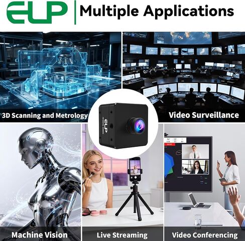 ELP 5mp 60fps Global Shutter USB3.0 Camera Wide Angle 120degree Webcam for Computer Mini UVC USB3.0/2.0 PC Camera for Laptop High Speed Lightburn Cameras for Windows, Linux, Mac, Pi, Jetson Nano in Kuwait