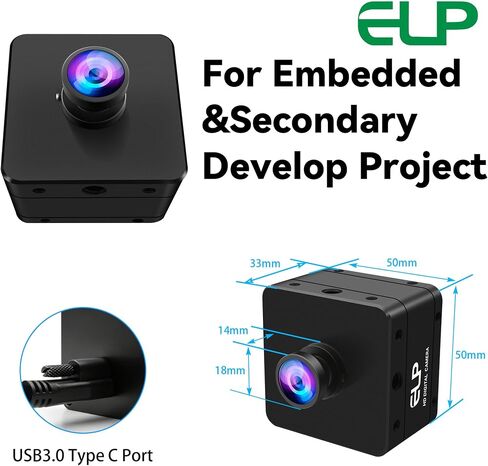 ELP 5mp 60fps Global Shutter USB3.0 Camera Wide Angle 120degree Webcam for Computer Mini UVC USB3.0/2.0 PC Camera for Laptop High Speed Lightburn Cameras for Windows, Linux, Mac, Pi, Jetson Nano in Kuwait