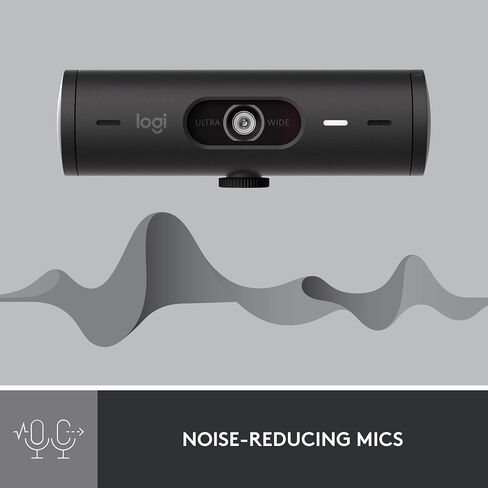 Logitech Brio 501 Full HD Webcam with Auto Light Correction,Show Mode, Dual Noise Reduction Mics, Privacy Cover, Works with Microsoft Teams, Google Meet, Zoom, USB-C Cable - Black in Kuwait