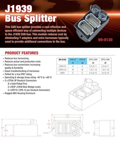Trombetta 99-0121 - J1939 10 Place Splitter Tin Pins in Kuwait