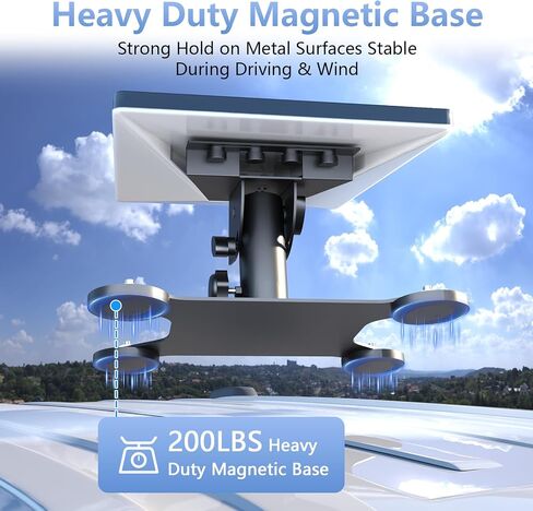 Starlink Mini Mount, 200lbs Magnetic Base, 45° Adjustable Bracket | Stainless Steel Outdoor Mount for RV, Car, Boat & Truck, Lockable Design, Compatible with Starlink Mini Accessories in Kuwait