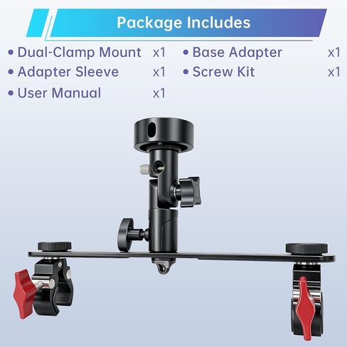 Starlink Mini Mount, Dual-Clamp Pole Mount Kit, Aluminum Alloy Mounting Bracket for RV Ladder, Roof Rack, Pole and Outdoor Setup, 1/4"-20 Thread for Camping, Van and Boat in Kuwait