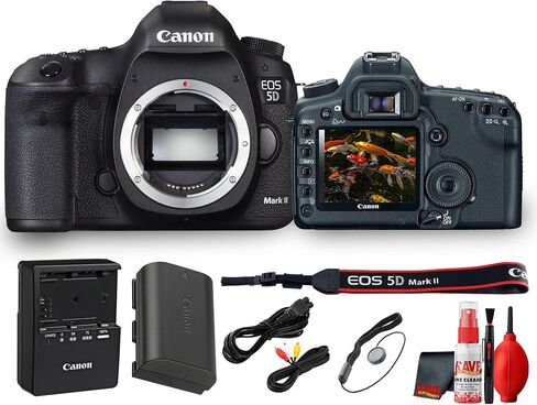 Canon EOS 5D Mark II Digital Camera Body Only, 21.1MP Full Frame Sensor, 3.0 Inch LCD, HD Video, Burst Shooting (2764B003) + More in Kuwait