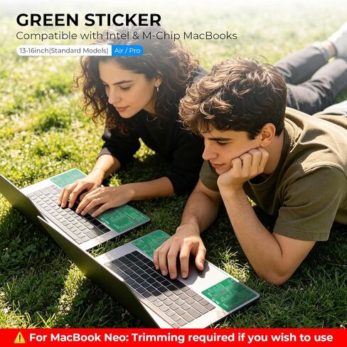 Mac Shortcut Sticker - Mac OS Shortcuts Sticker (M1+Intel) + Word/Excel, Laptop Keyboard Shortcuts Stickers for MacBook, Compatible with 13-16 Inch MacBook Air/Pro (Green) in Kuwait