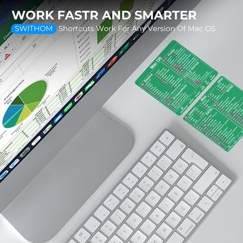 Mac Shortcut Sticker - Mac OS Shortcuts Sticker (M1+Intel) + Word/Excel, Laptop Keyboard Shortcuts Stickers for MacBook, Compatible with 13-16 Inch MacBook Air/Pro (Green) in Kuwait