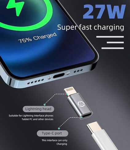 27W USB C Female to Lightning Male Adapter Pack of 3 for iPhone 14 13 Fast Charging Cable Jack Charging Connector for ipad Type C File Transfer Photo Phone Tablet Device in Kuwait