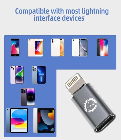 27W USB C Female to Lightning Male Adapter Pack of 3 for iPhone 14 13 Fast Charging Cable Jack Charging Connector for ipad Type C File Transfer Photo Phone Tablet Device in Kuwait