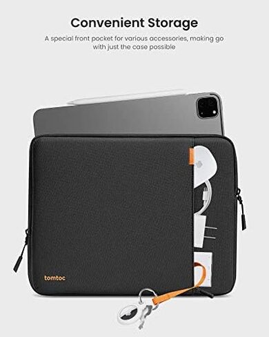 tomtoc 360° Sleeve for 13" iPad Air M4-M2 & Pro 13"/12.9" (w/Magic Keyboard) + Water-Resistant Organizer for Cords, Phone, Cables, Airpods, USB – Tablet Case & Tech Pouch Bundle in Kuwait