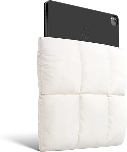 Comfyable Puffy 9-11 Inch Tablet Sleeve Compatible for 11 Inch iPad Pro M4, iPad Air M3 2025 with Magic Keyboard, Quilted Puffer Tablet Carrying Case for Women Men, Rice in Kuwait