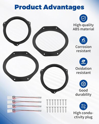 6x9 Front Door Speaker Adapter Mount Bracket & 6.5" Rear Speaker Spacer Wire Harness Kit Fit for Ford F150 2015-2024 F250 F350 F450 F550 2017-2024 in Kuwait
