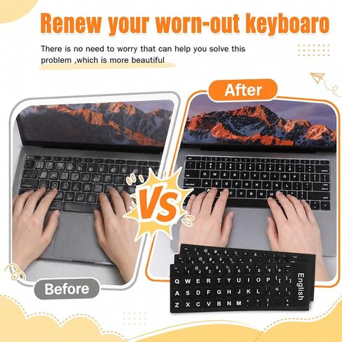 Universal Keyboard Letter Stickers, 4 Pcs English Laptop Keyboard Stickers in Kuwait