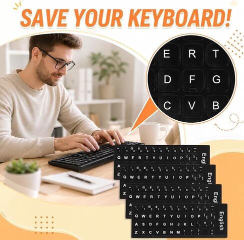 Universal Keyboard Letter Stickers, 4 Pcs English Laptop Keyboard Stickers in Kuwait