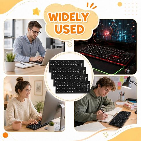 Universal Keyboard Letter Stickers, 4 Pcs English Laptop Keyboard Stickers in Kuwait