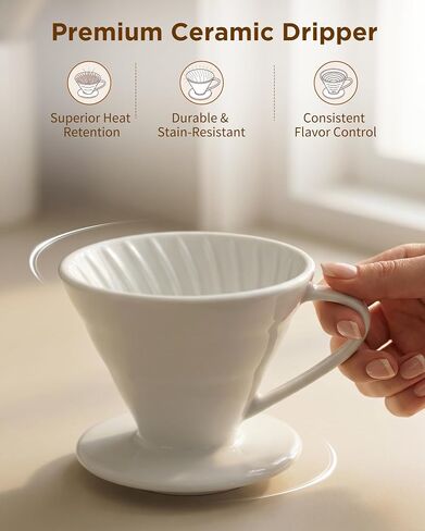 Replacement for hario V60 Ceramic Coffee Dripper, 02 White in Kuwait
