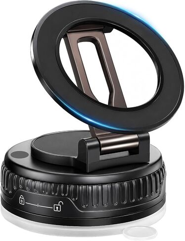 Magnetic Car Phone Mount for MagSafe: 360° Rotatable Adjustable Holder with Suction Cup, Universal Fit for Dashboards/Windshields/Glass, Compatible with iPhone 17/16/15 Series & Android in Kuwait
