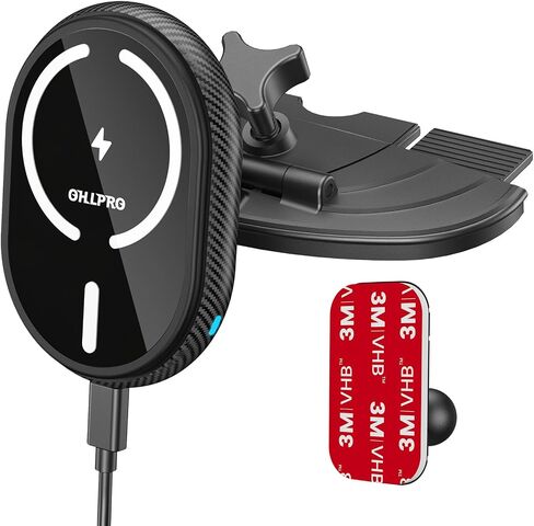 OHLPRO CD Slot Magsafe Car Mount Charger, 3M Adhesive Base for Dashboard in Kuwait