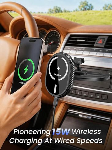 OHLPRO CD Slot Magsafe Car Mount Charger, 3M Adhesive Base for Dashboard in Kuwait