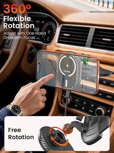 OHLPRO CD Slot Magsafe Car Mount Charger, 3M Adhesive Base for Dashboard in Kuwait