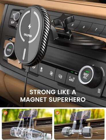 OHLPRO CD Slot Magsafe Car Mount Charger, 3M Adhesive Base for Dashboard in Kuwait