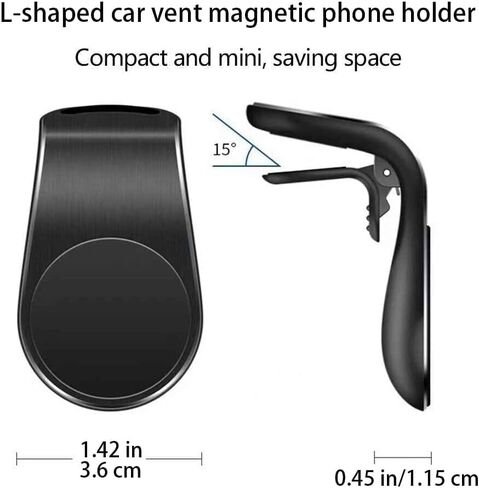 2Pcs Black and Sliver Universal Phone Holder Clip Car Air Magnetic Mount Bracket for GPS Suporte Celular, Vent Clip Phone Holder,Cell Phone Automobile Cradles in Kuwait