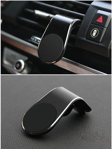 2Pcs Black and Sliver Universal Phone Holder Clip Car Air Magnetic Mount Bracket for GPS Suporte Celular, Vent Clip Phone Holder,Cell Phone Automobile Cradles in Kuwait