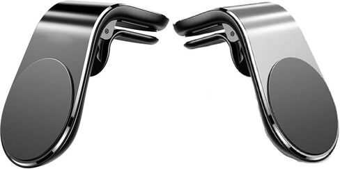 2Pcs Black and Sliver Universal Phone Holder Clip Car Air Magnetic Mount Bracket for GPS Suporte Celular, Vent Clip Phone Holder,Cell Phone Automobile Cradles in Kuwait