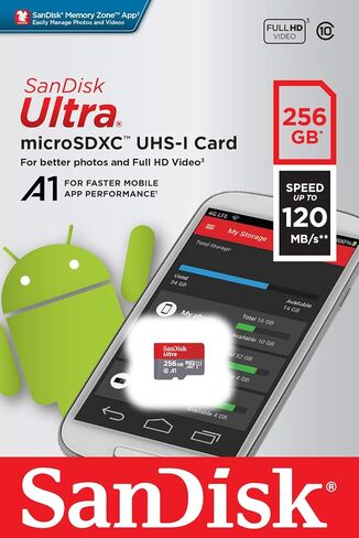 SanDisk 256GB Ultra® microSDXC 120MB/s A1 Class 10 UHS-I in Kuwait