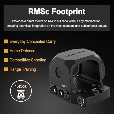 GOWUTAR GP-3 Large Window Green Dot Sight for RMSc/K Series Footprint in Kuwait