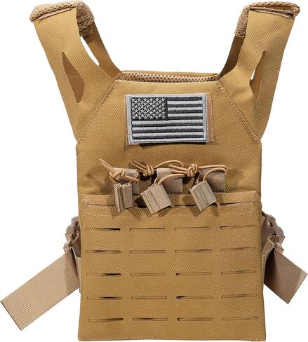 Redemption Tactical Cadet 2.0 Childrens Tactical Airsoft Paintball Kids Vest, US Flag Patch, Mil Spec Molle w/Mag Pouches in Kuwait