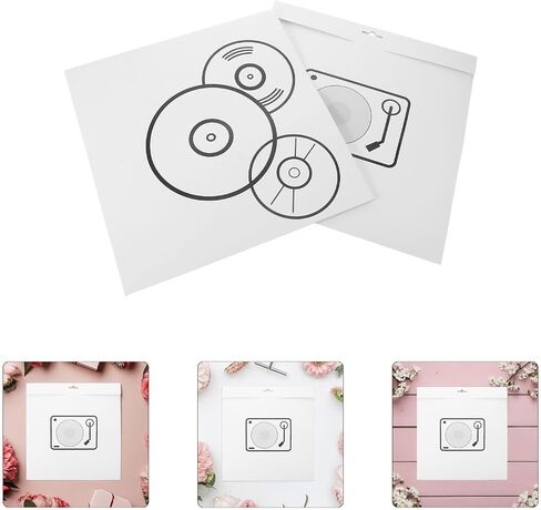 MAGICLULU 4pcs Vinyl Record Disc Storage Sleeves Paper Sleeves for 12 Inch Albums, Reduce Friction and Block Dust, White Paper Material, for Studio Archives and Professional Enthusiasts in Kuwait