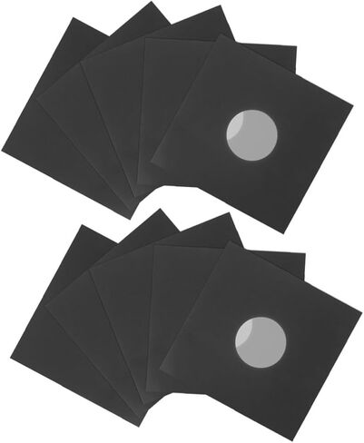 VILLCASE Vinyl Record Protective Sleeves with Matte Finish Black Record Covers 12pcs for Album Storage Made of Sturdy Kraft Paper for Homes in Kuwait