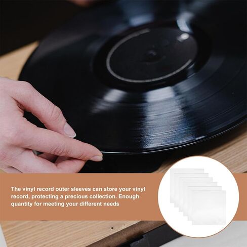 CALLARON 25pcs Self-Adhesive Vinyl Record Sleeves for Album Covers Sturdy Plastic Outer Sleeves Protecting Vinyl Records from Particles and Scratches in Kuwait
