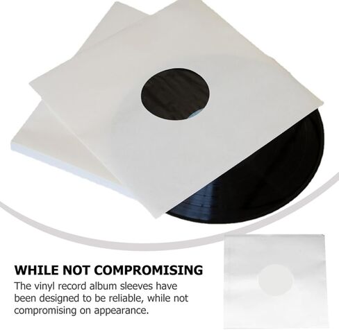 MAGICLULU 6pcs Inch Vinyl Record Protector Bags Double Layer Po Film Inner Sleeves White Kraft Paper Anti-Static Record Storage Bags Prevent Data Damage in Kuwait