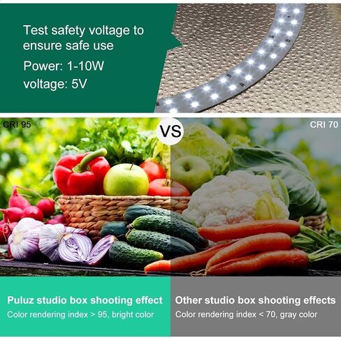 Photo Studio Light Box 11.8in/30cm PULUZ Portable Photo Studio Shooting Tent 10 Dimmable Modes Foldable Photography Light Box Kit with 6 Colors Backdrops(3 PVC Material) for Photography in Kuwait