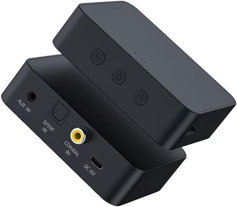 Optical Bluetooth 5.0 Transmitter Receiver for TV to Headphones with Volume Control, Low Latency Wireless Audio Adapter Support AUX/Coaxial/Optical Audio Inputs for TV/PC/Airplane, No Battery in Kuwait