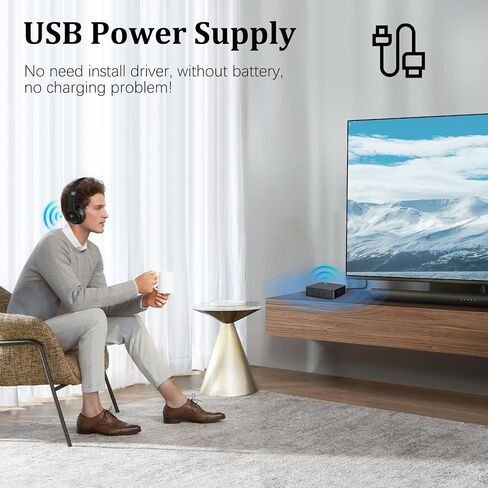 Optical Bluetooth 5.0 Transmitter Receiver for TV to Headphones with Volume Control, Low Latency Wireless Audio Adapter Support AUX/Coaxial/Optical Audio Inputs for TV/PC/Airplane, No Battery in Kuwait