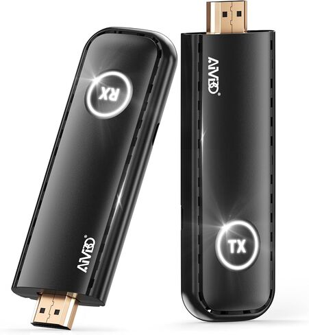 2026 Upgraded Wireless HDMI 4K Transmitter and Receiver 1080P HD, Portable Plug & Play Wireless HDMI Extender Kit for Casting Video Audio from Laptop/TV Box/Camera to Monitor/HDTV/Projector-328ft/100m in Kuwait