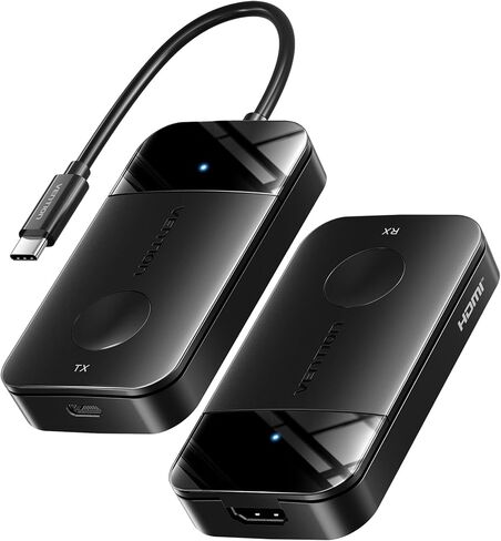 VENTION 4K Wireless HDMI Transmitter and Receiver, Type C with 60W Fast Charging,5G＆2.4G Wireless HDMI Extender 165FT/50M for Streaming Video from Laptop/Phone/Tablet to Monitor/Projector/TV in Kuwait